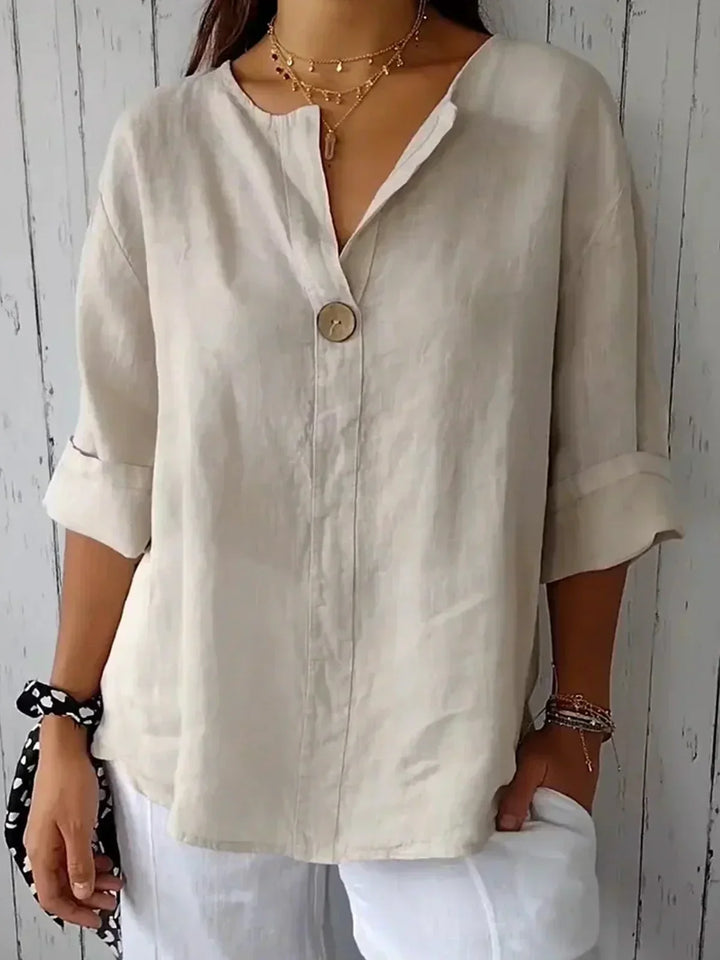 Rosita ™ - Stylish V-Neck Linen Blouse