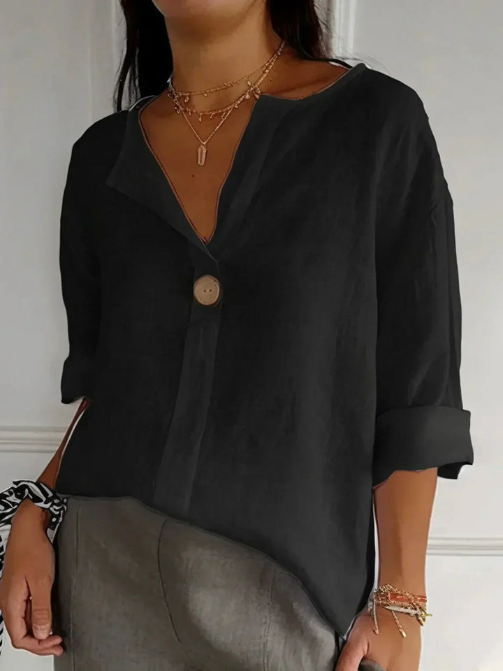 Rosita ™ - Stylish V-Neck Linen Blouse