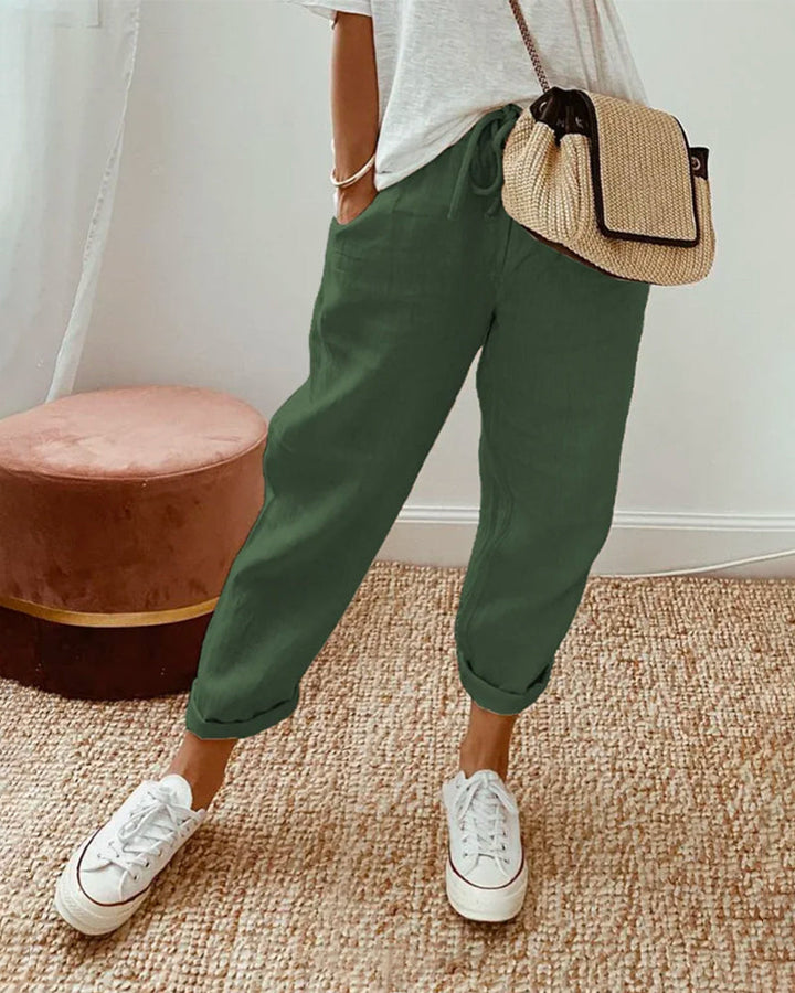 Eden™ - Elegant Linen Ankle Pants