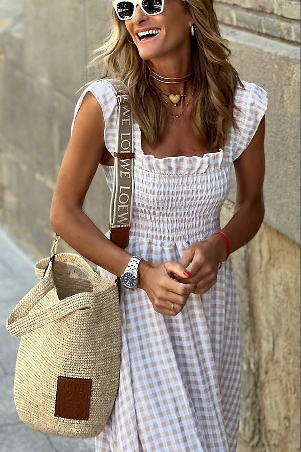 Odessa - Elegant Plaid Summer Dress