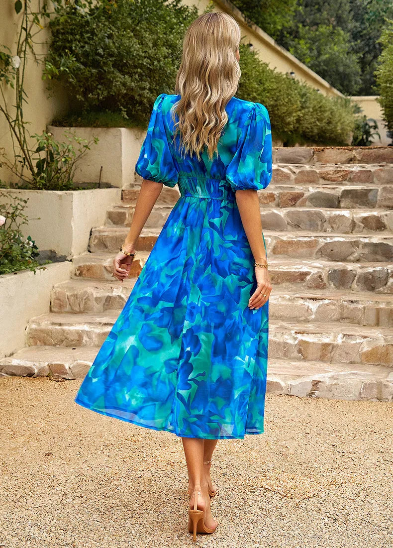 Livia - Timeless Midi Dress With Puff Sleeves