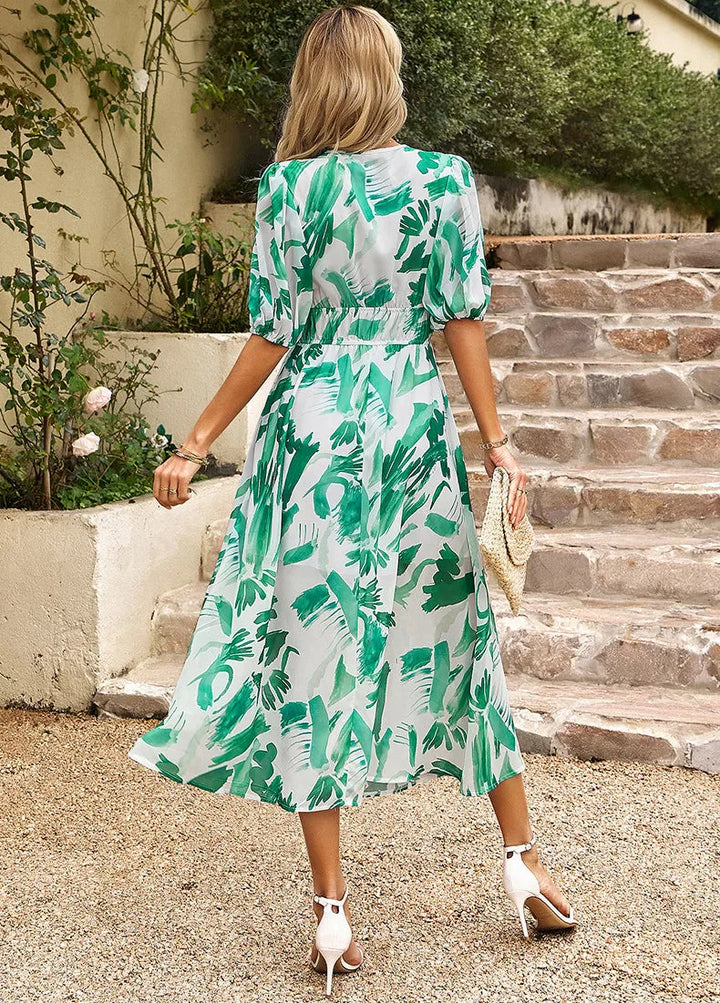 Livia - Timeless Midi Dress With Puff Sleeves