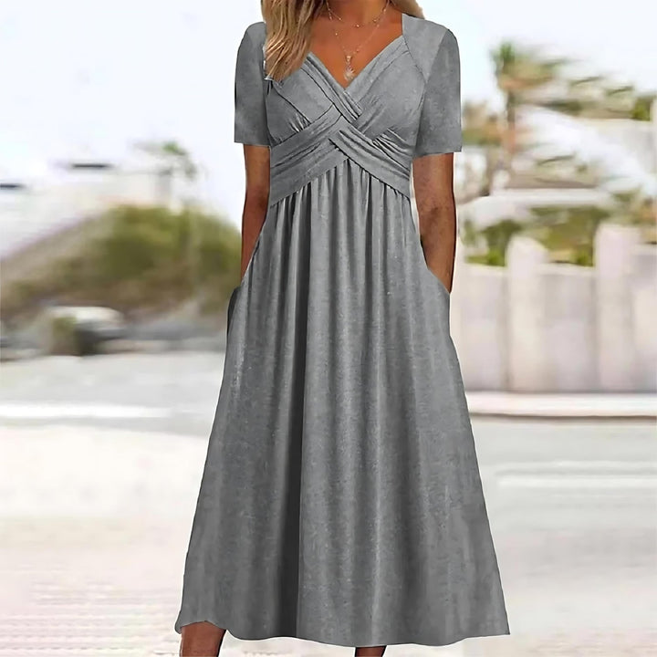 Vivienne™ | Elegant Midi Dress with Tummy Coverage