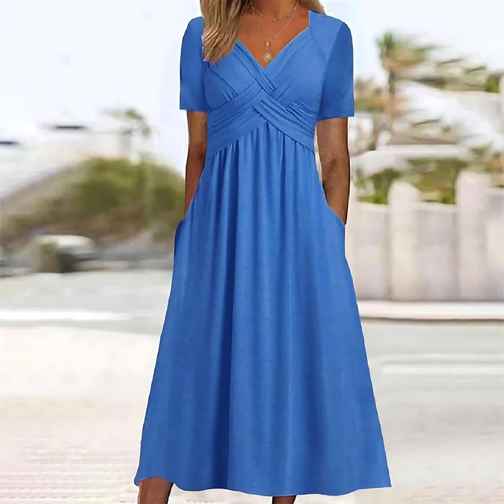 Vivienne™ | Elegant Midi Dress with Tummy Coverage