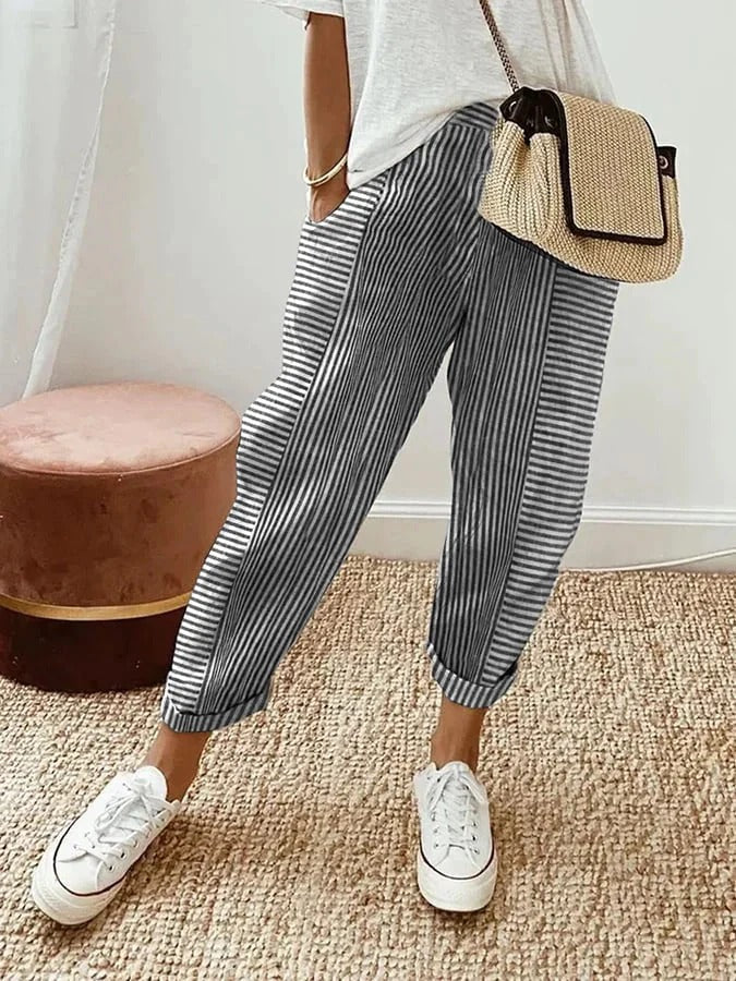 Ruby - Striped Cotton Pants