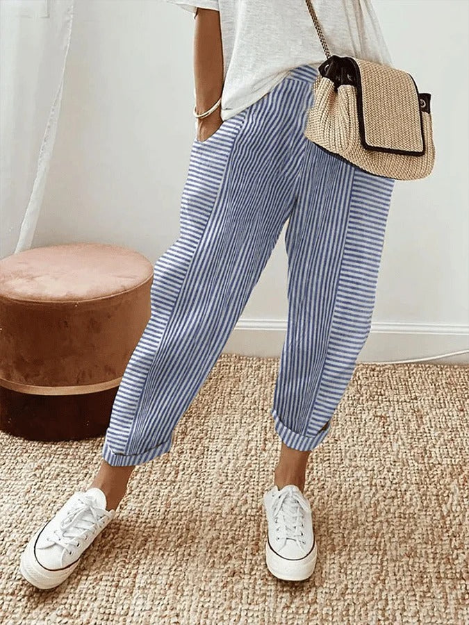 Ruby - Striped Cotton Pants