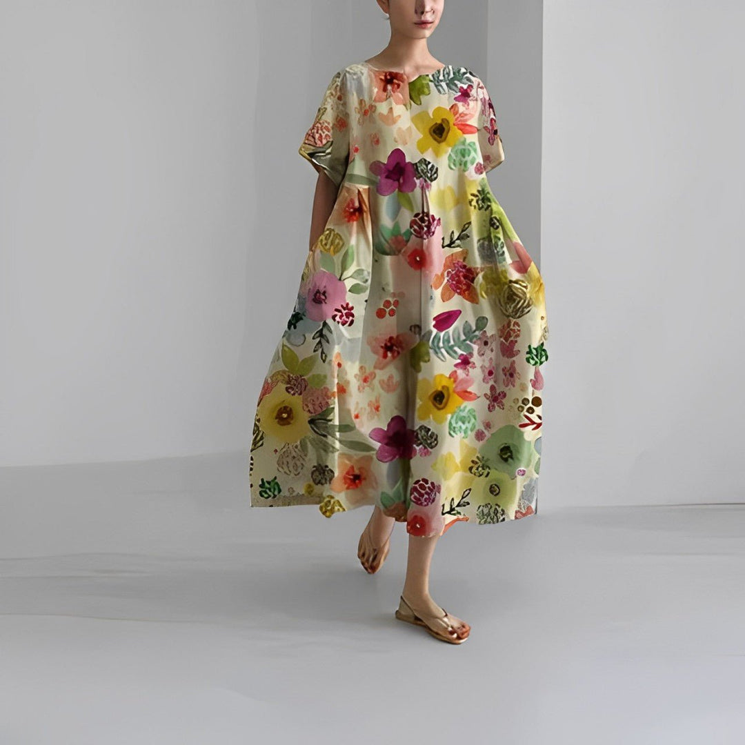 Aurelia - Bohemian Floral Print Dress