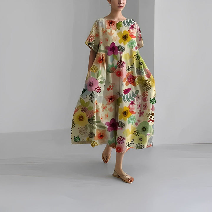 Aurelia - Bohemian Floral Print Dress