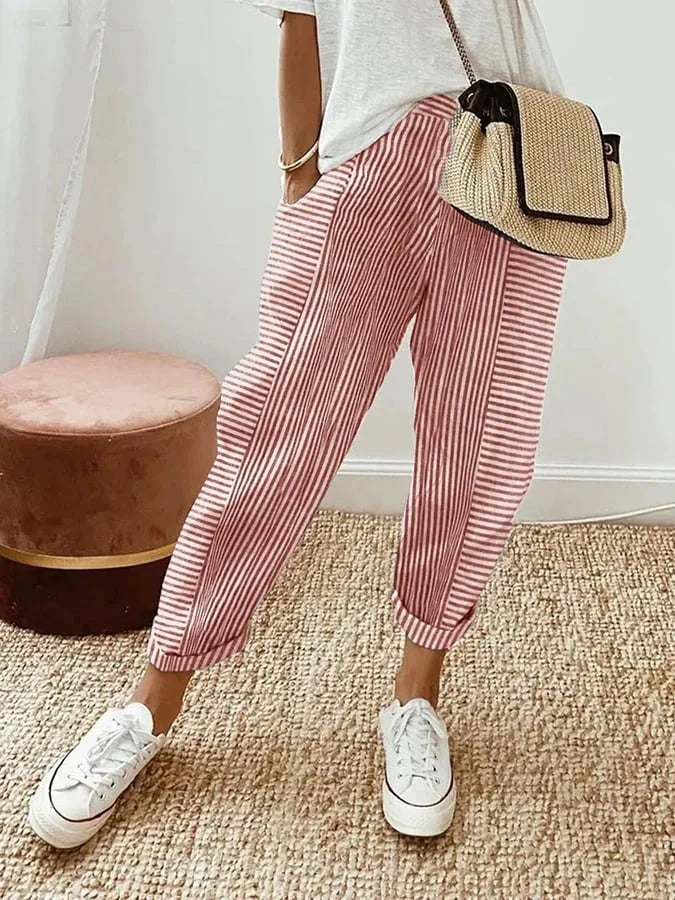 Ruby - Striped Cotton Pants